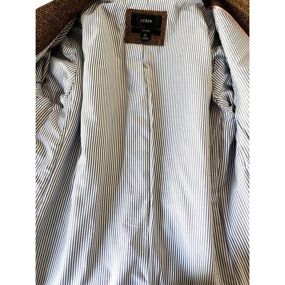 J.Crew Bristol Double Breasted Blazer Jacket Herringbone Wool Brown Size 8 - Picture 10 of 10
